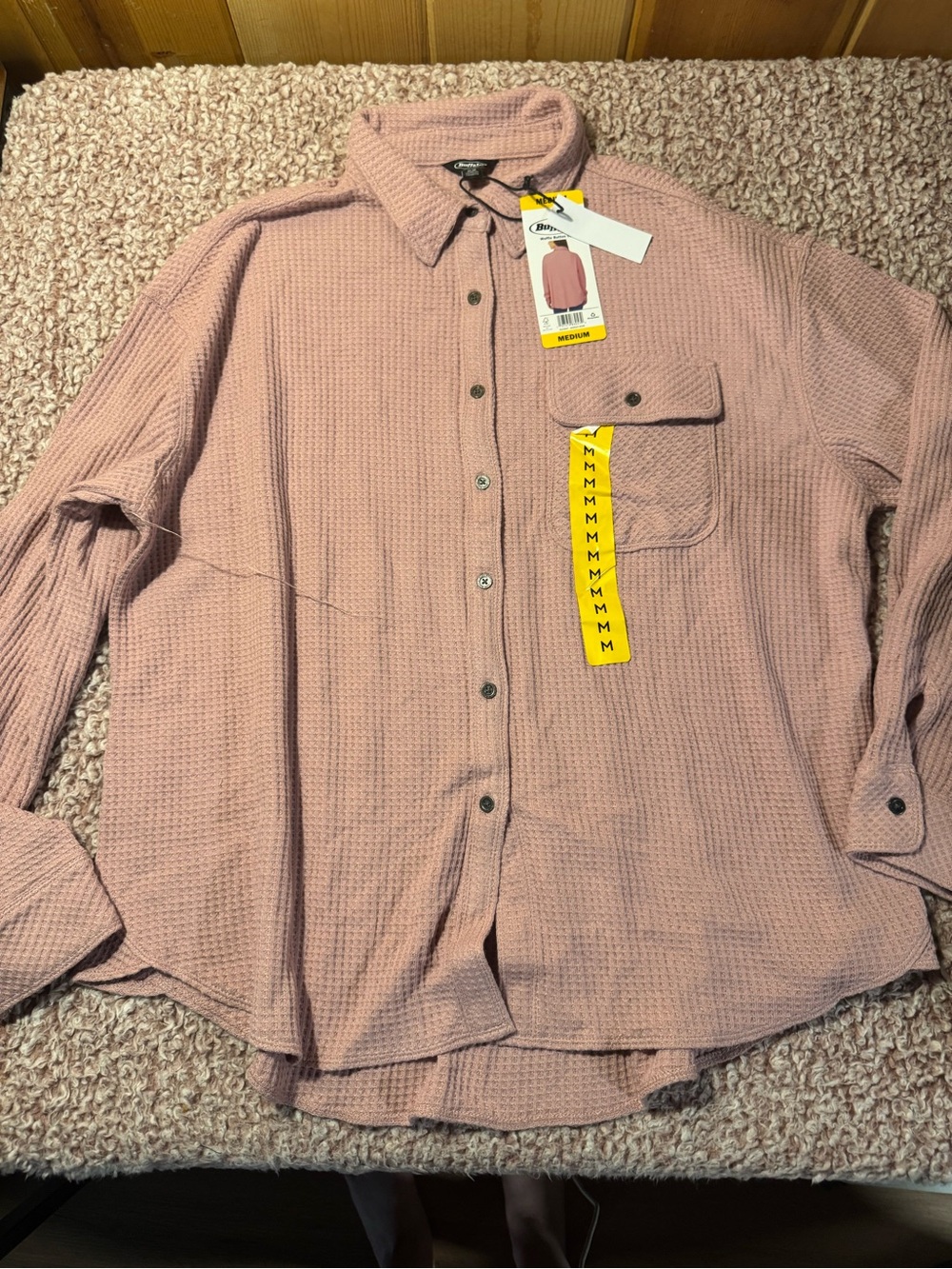 Buffalo Jeans Waffle Button-Up Shirt Size M